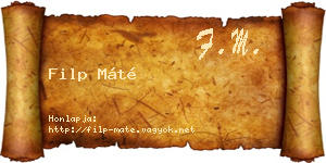Filp Máté névjegykártya